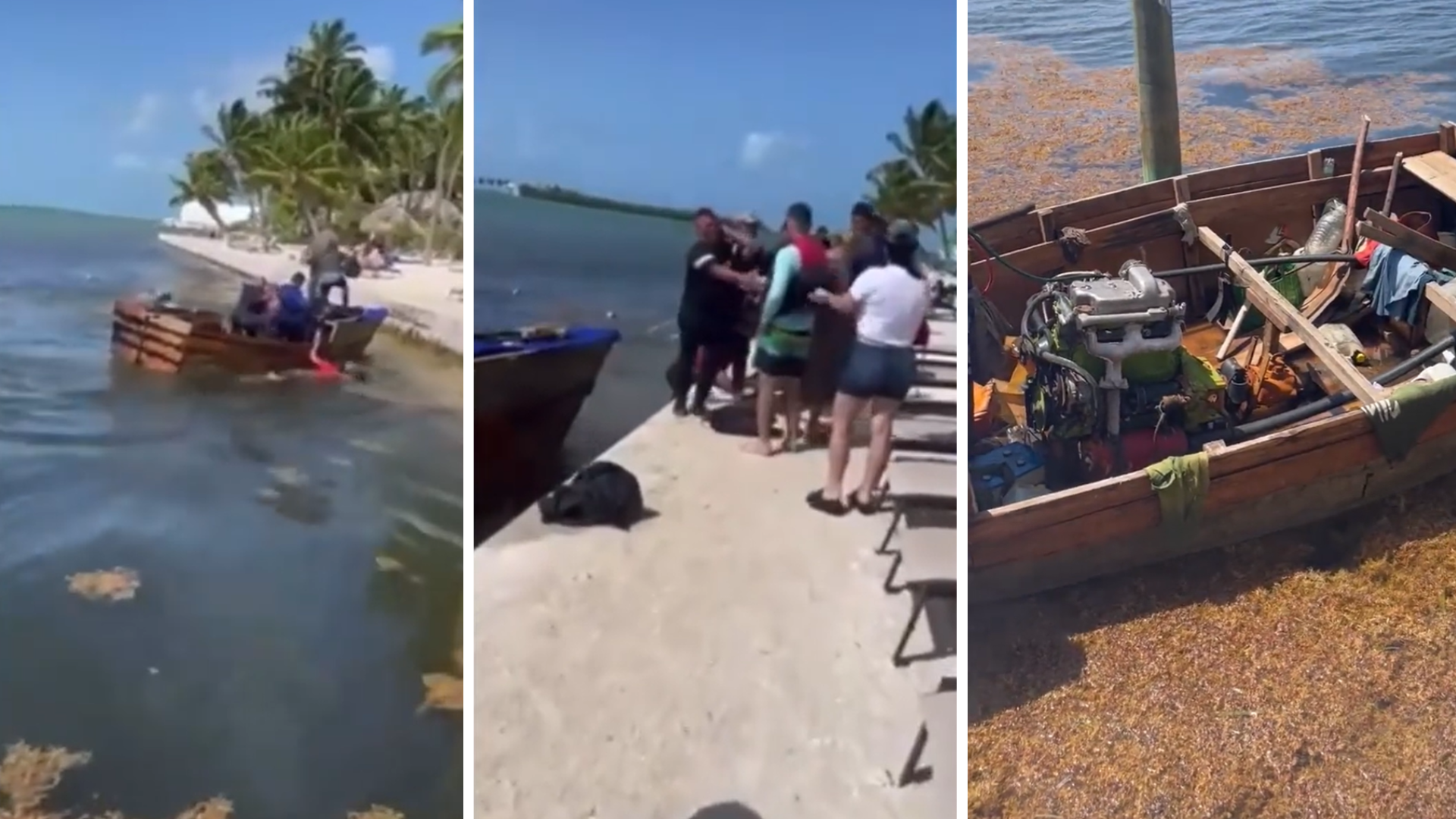 Graban llegada de 11 balseros cubanos a Florida